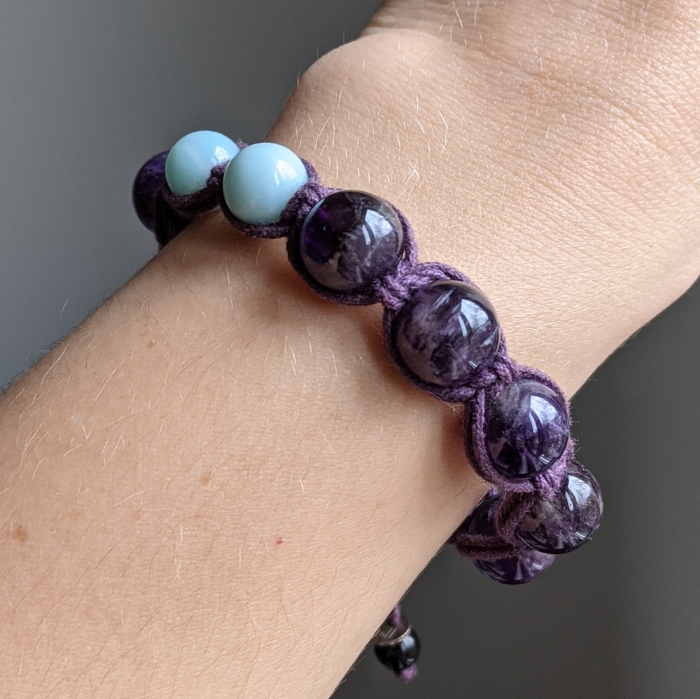 Amethyst and Amazonite stone bracelet